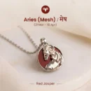 Aries Pendant (मेष राशि) with Red Jasper Stone